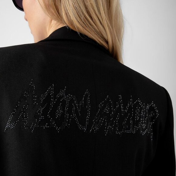 NEW ZADIG & VOLTAIRE Vanille Mon Amour Diamanté Women's Blazer Size 36 noir - Picture 3 of 5